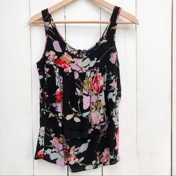 Yumi Kim Floral Black Sleeveless Top Tank Top XS - Picture 8 of 8